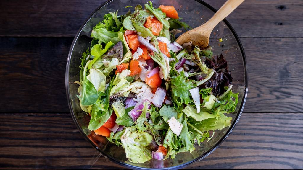 mixed greens with vegetables