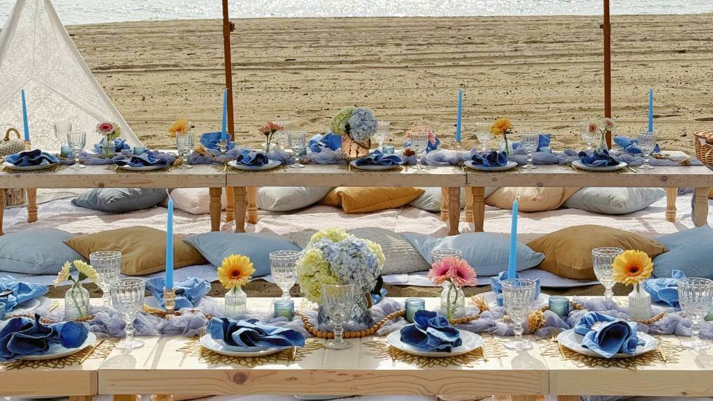 picnic essentials coastal table