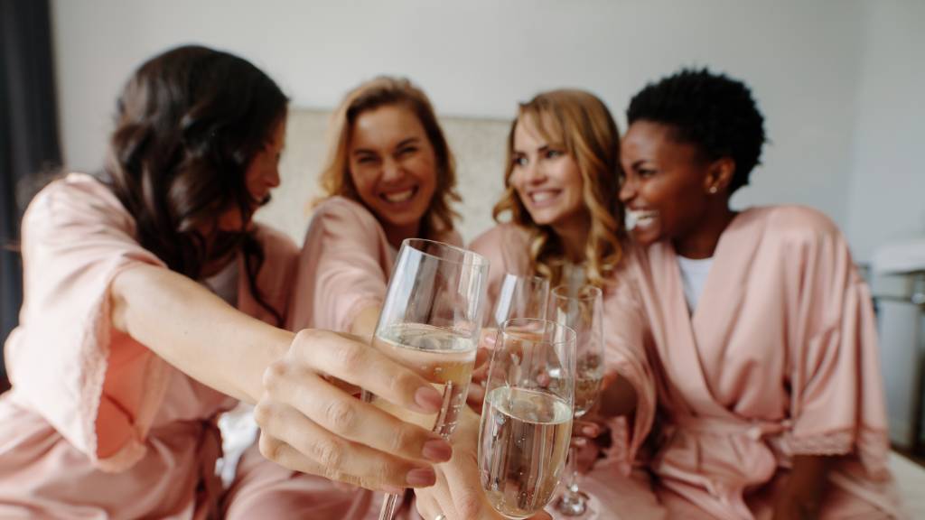 Bridal shower vs bachelorette party champagne toast