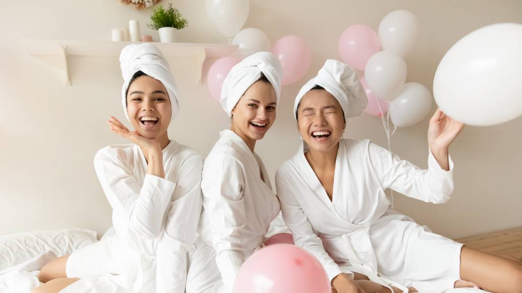 Bridal shower vs bachelorette party morning robes
