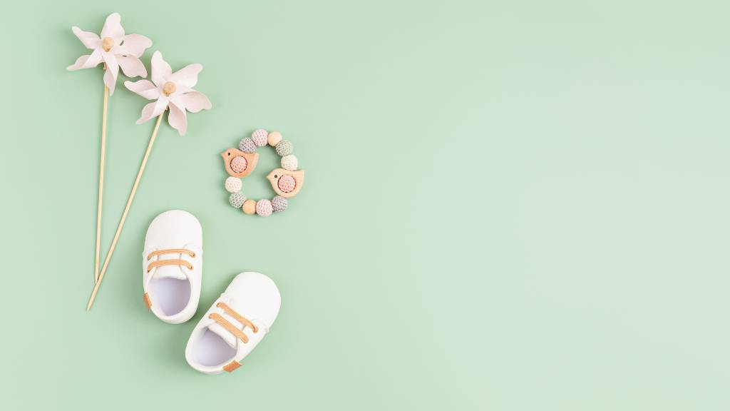 Pastel green baby shower invite template