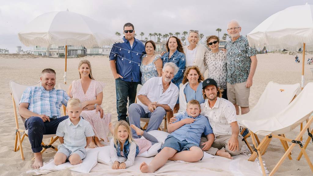 family 50th birthday beach celebration
