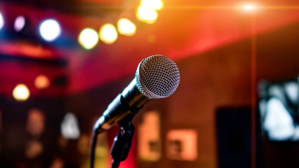 karaoke mic on stage