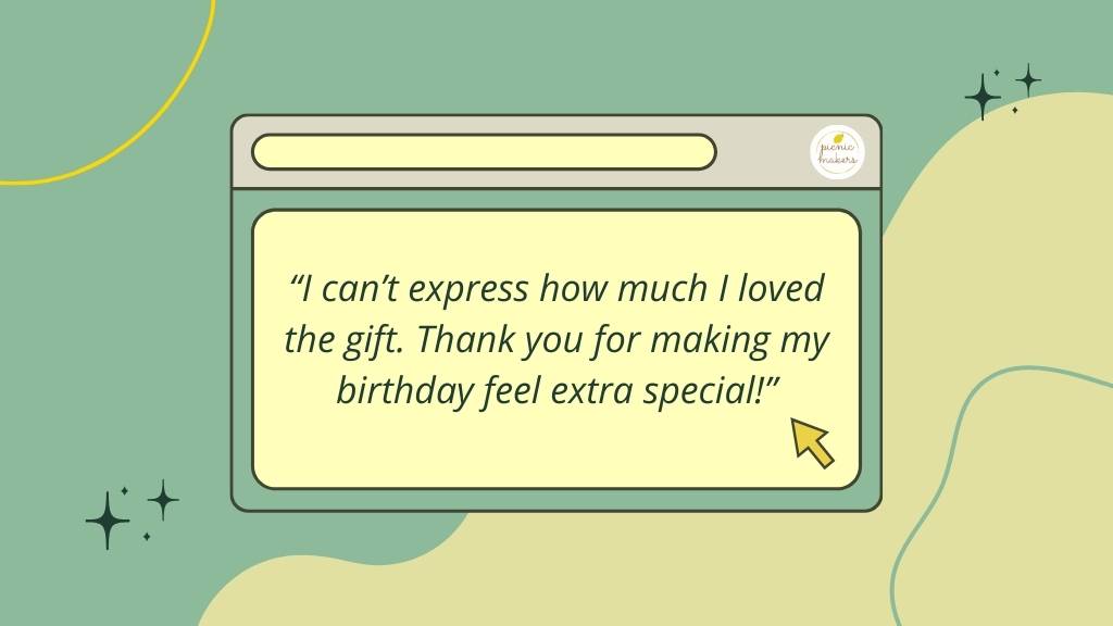 special thank you for birthday gift