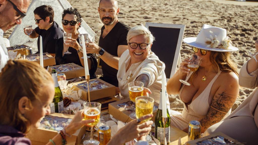 sunset 50th birthday beach party