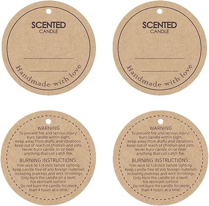 Round kraft paper scented candle labels