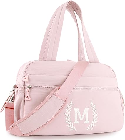 Personalized pink weekender travel bag