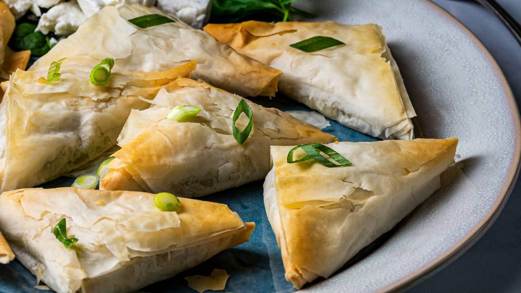 vegetarian picnic spanakopita triangles
