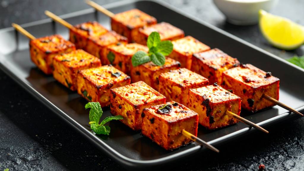 vegetarian picnic tofu skewers
