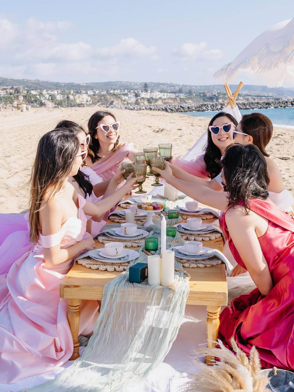 LA beach picnic setup