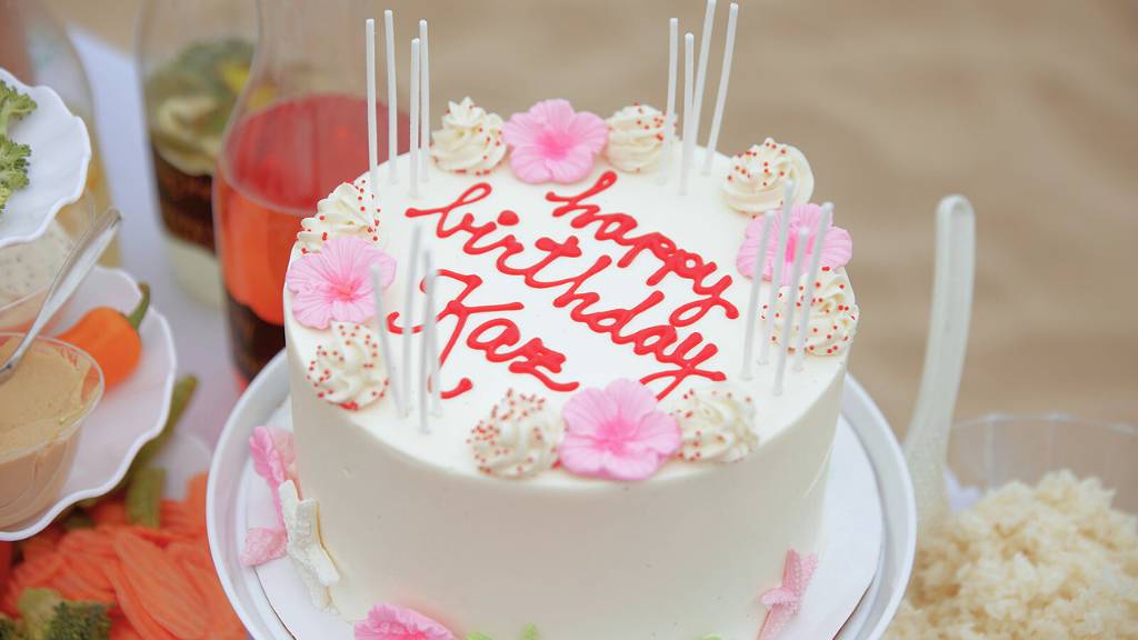  10th birthday cake with pink flowers
