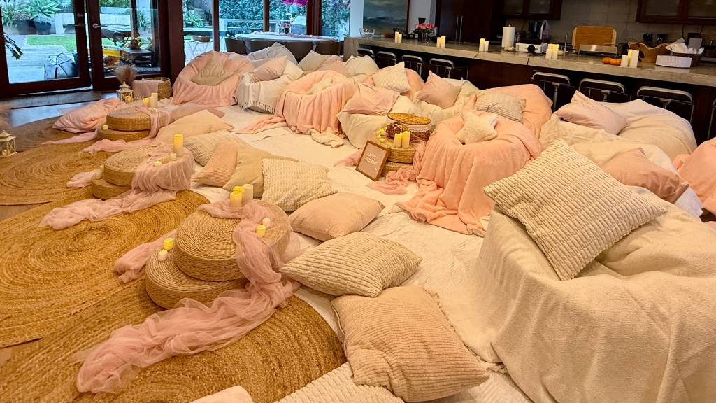 cozy sleepover snack setup