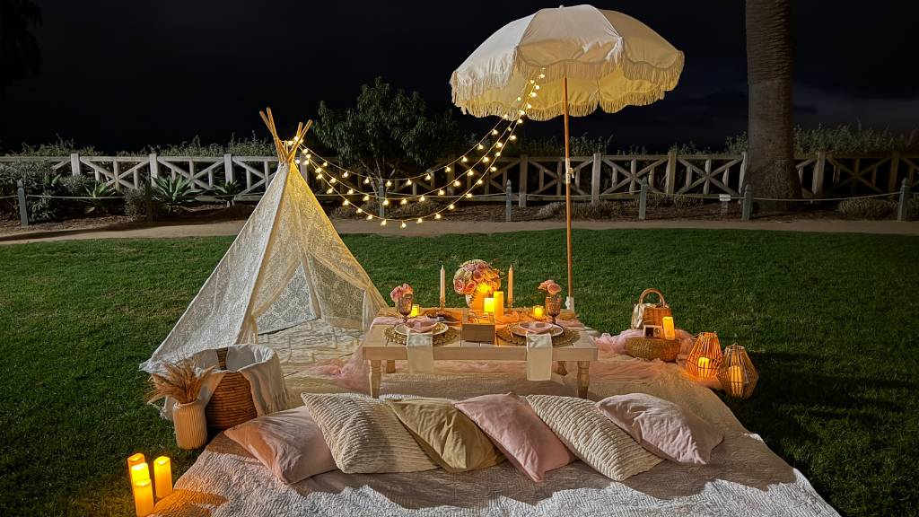 © Picnic Makers - https://picnicmakers.com/ cozy winter night picnic birthday