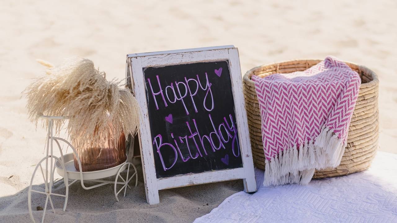 happy birthday beach sign for 13th birthday