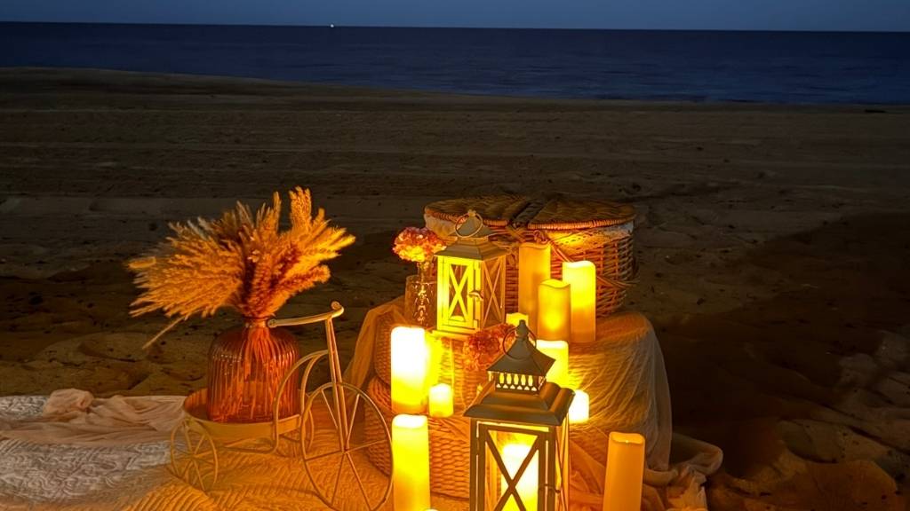 boho birthday party beach lanterns