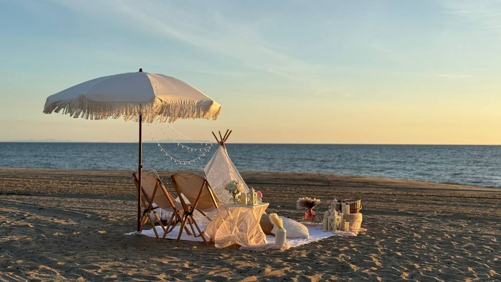 boho birthday party beach picnic