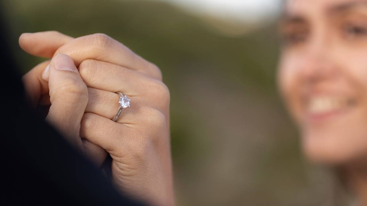 engagement ring proposal setup