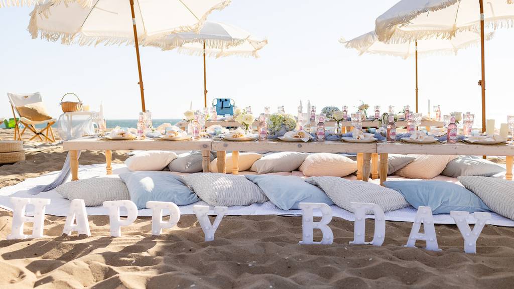 beach picnic tent for joint birthday