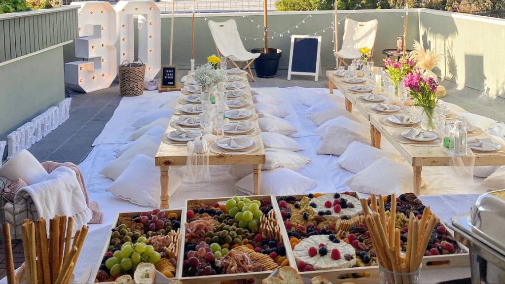 long table feast for joint birthday