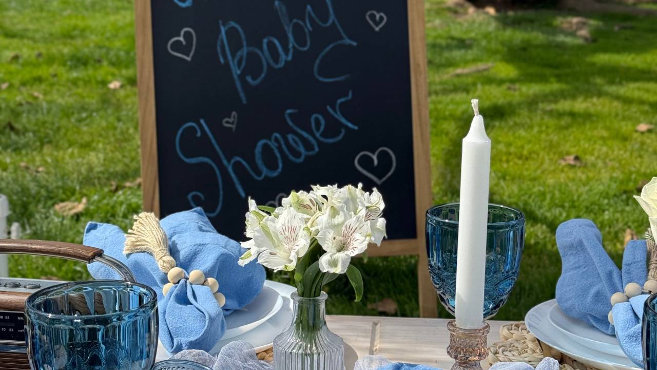 picnic baby shower place setting