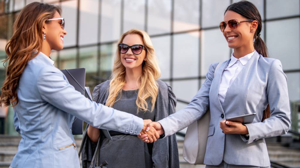 outdoor meeting handshake