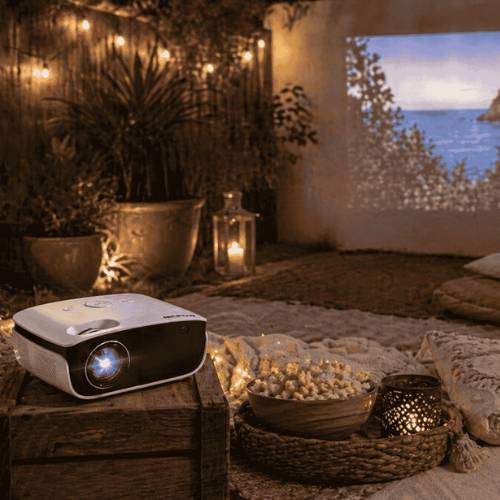 outdoor projector review setup
