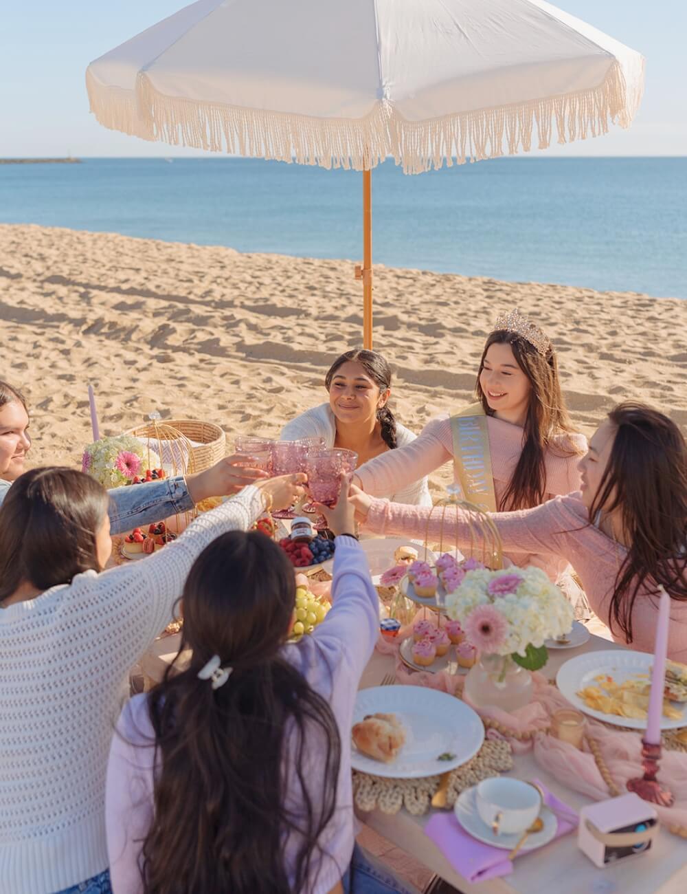 beach kids birthday picnic table