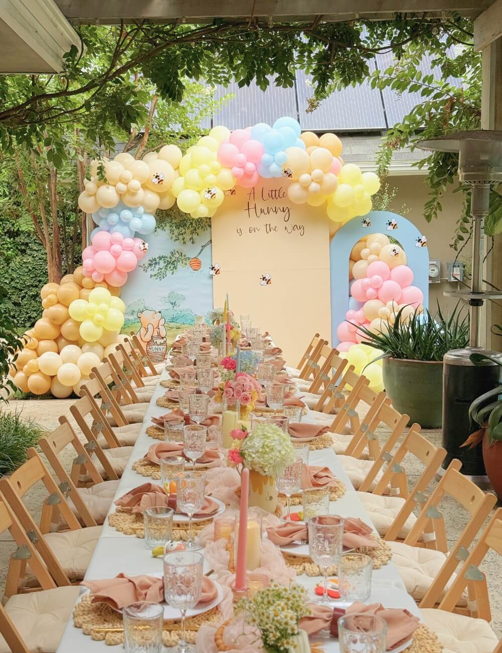 garden kids birthday party table