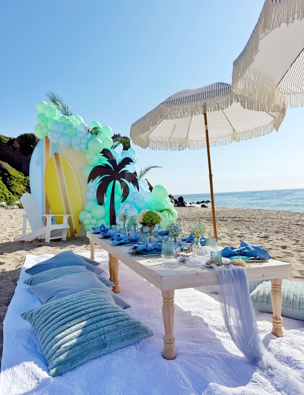 tropical kids birthday beach picnic