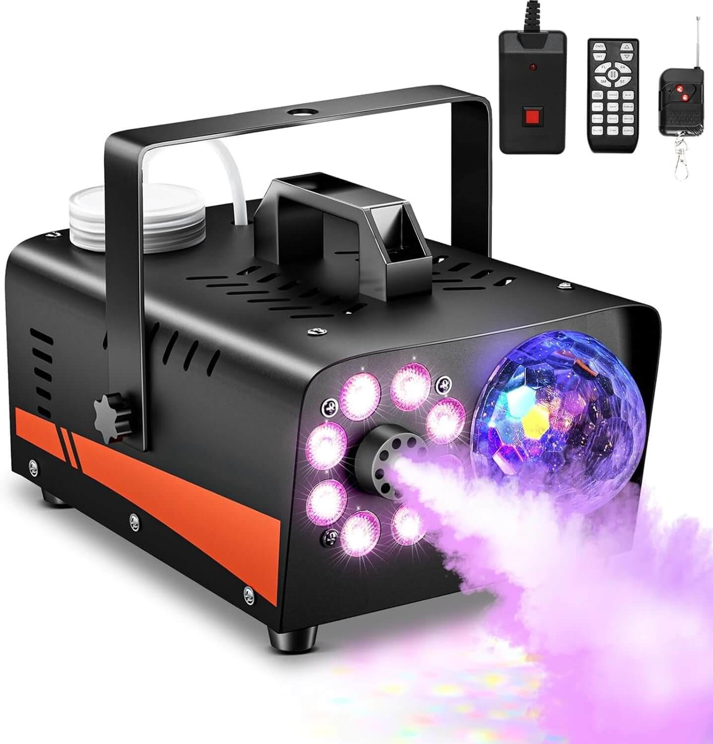 Dashsafe LED-800 800W fog machine with disco ball lights and remote controls